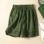 Amabel | Women's Embroidered Hem Summer Shorts