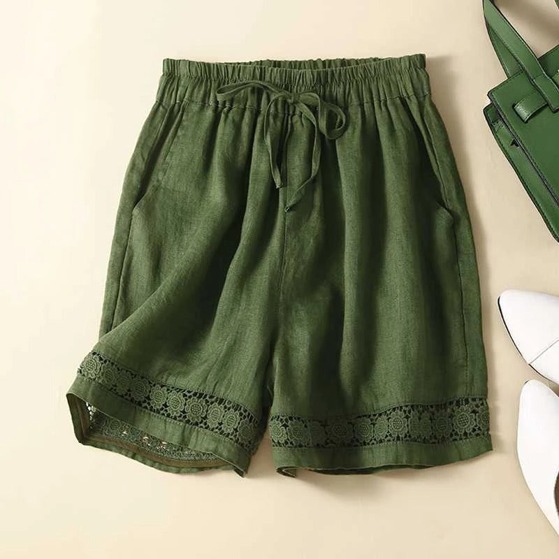 Amabel | Women's Embroidered Hem Summer Shorts