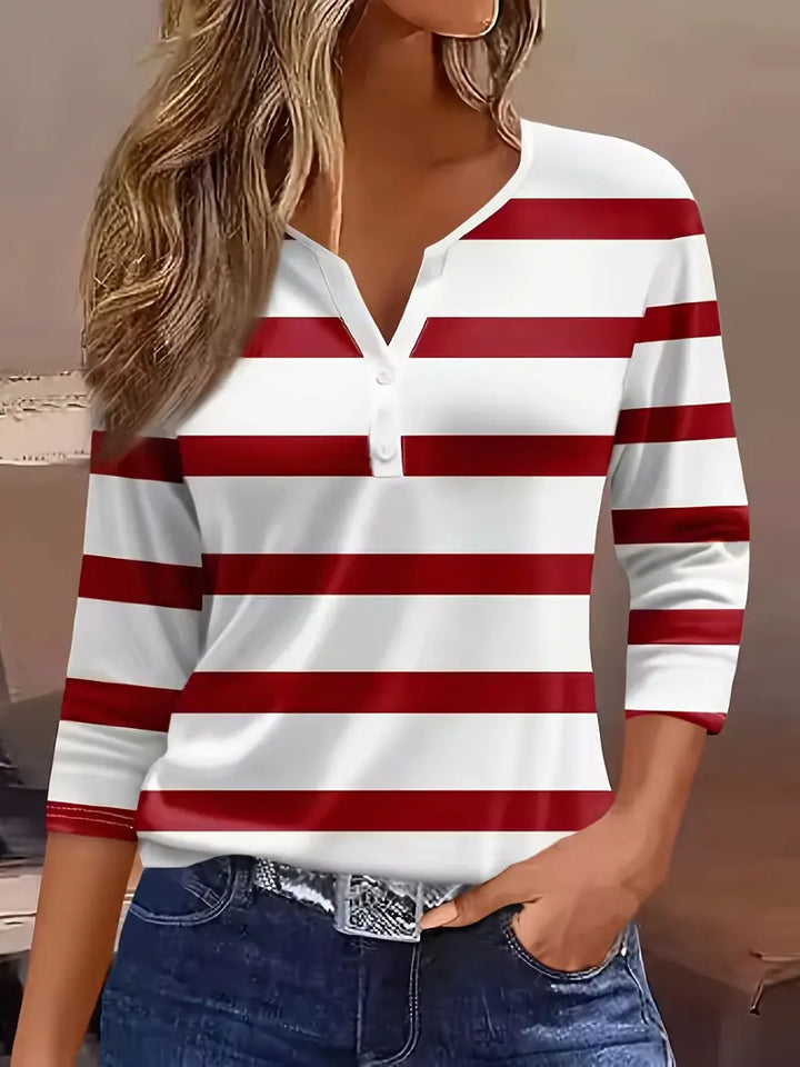 Grace & Jess | Jane Striped V-Neck Top
