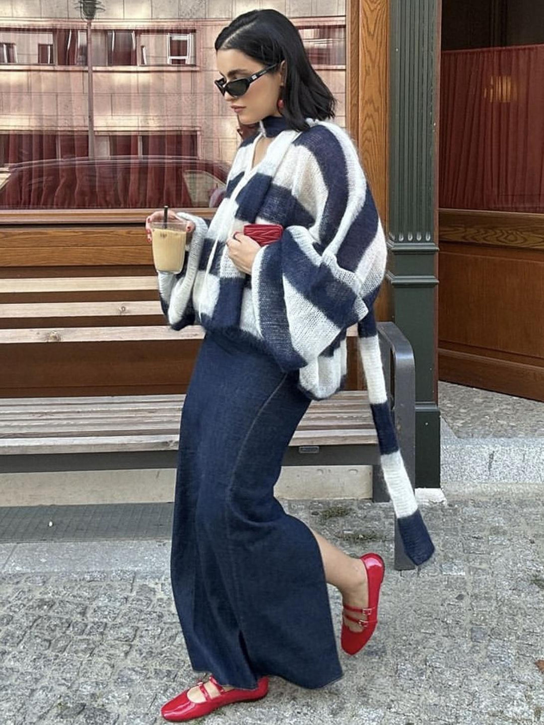 Grace & Jess | Cozy Stripe Sweater Cardigan