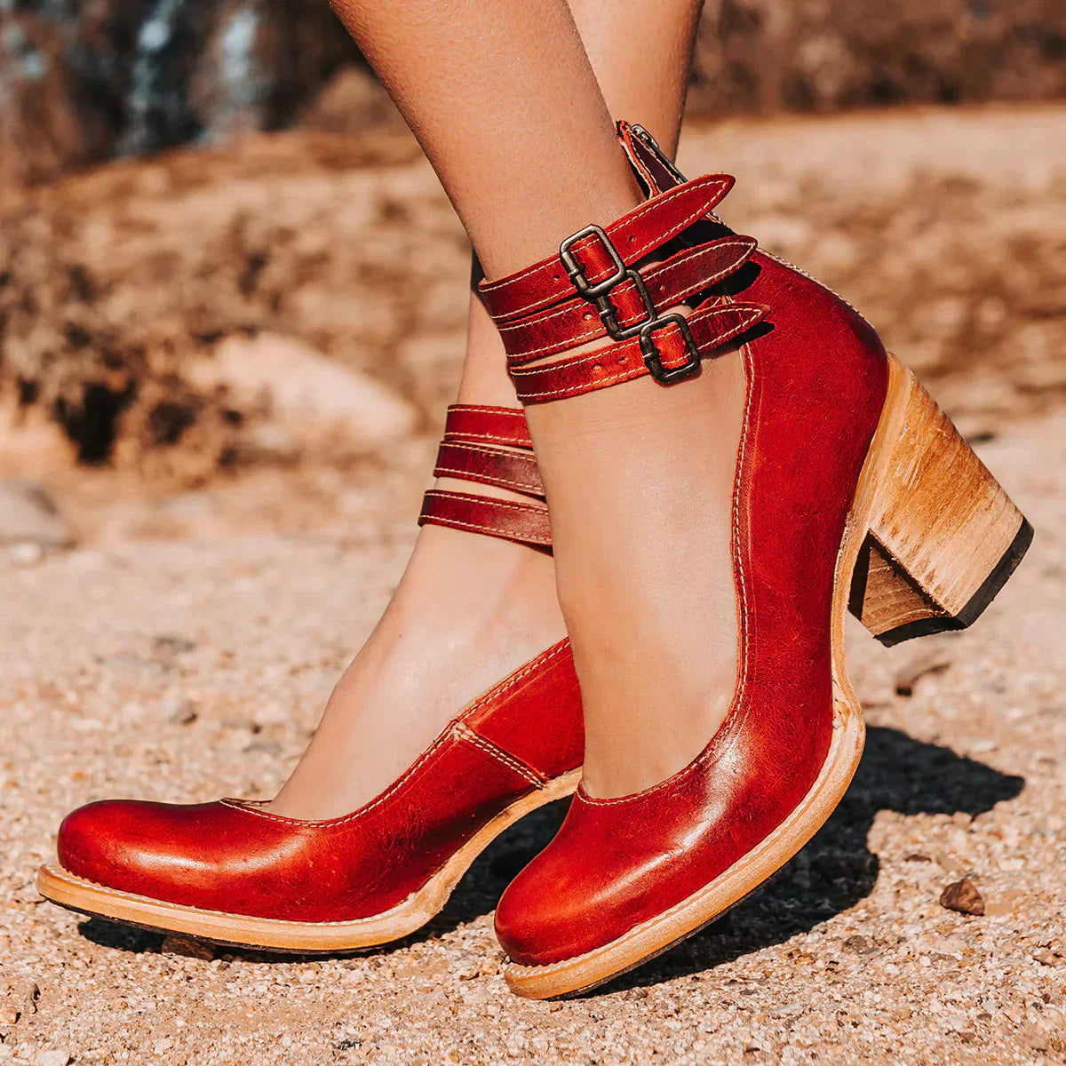Debora | Women's Block Heel Strap Shoes