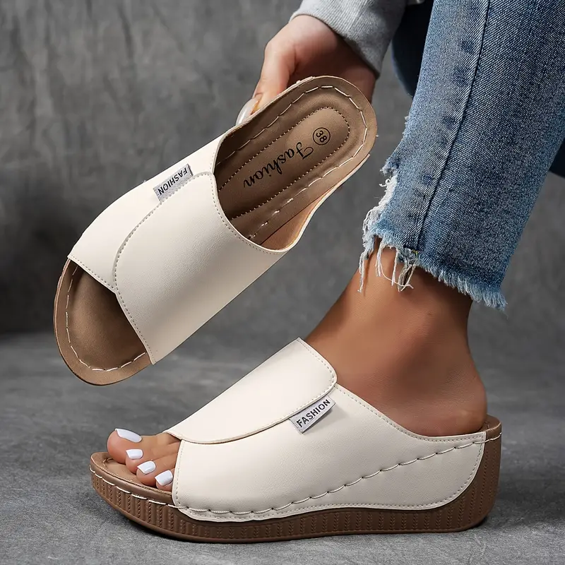 Mechtild | Women's Open Toe Wedge Support Slides