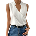 Kaia | Women's Sleeveless Wrap V-Neck Shirt