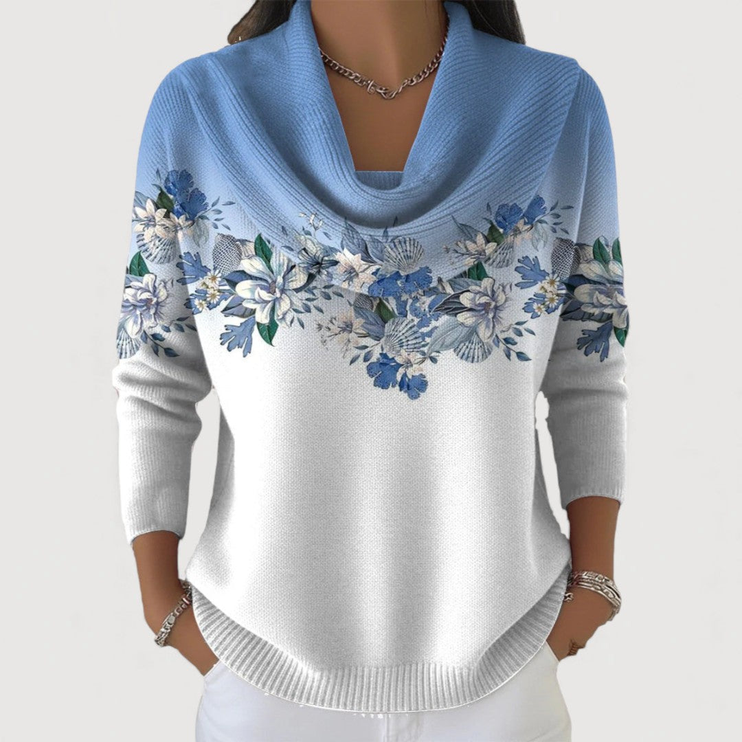 ALORA – FLORAL COWL JUMPER