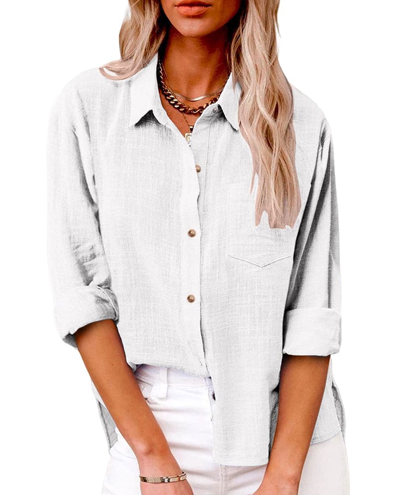 Frida | Women's Relaxed Fit Linen Button-Down Shirt