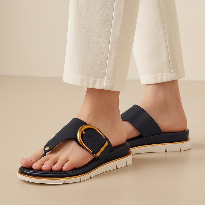 Hana | Women's Cushioned Buckle Thong Sandals