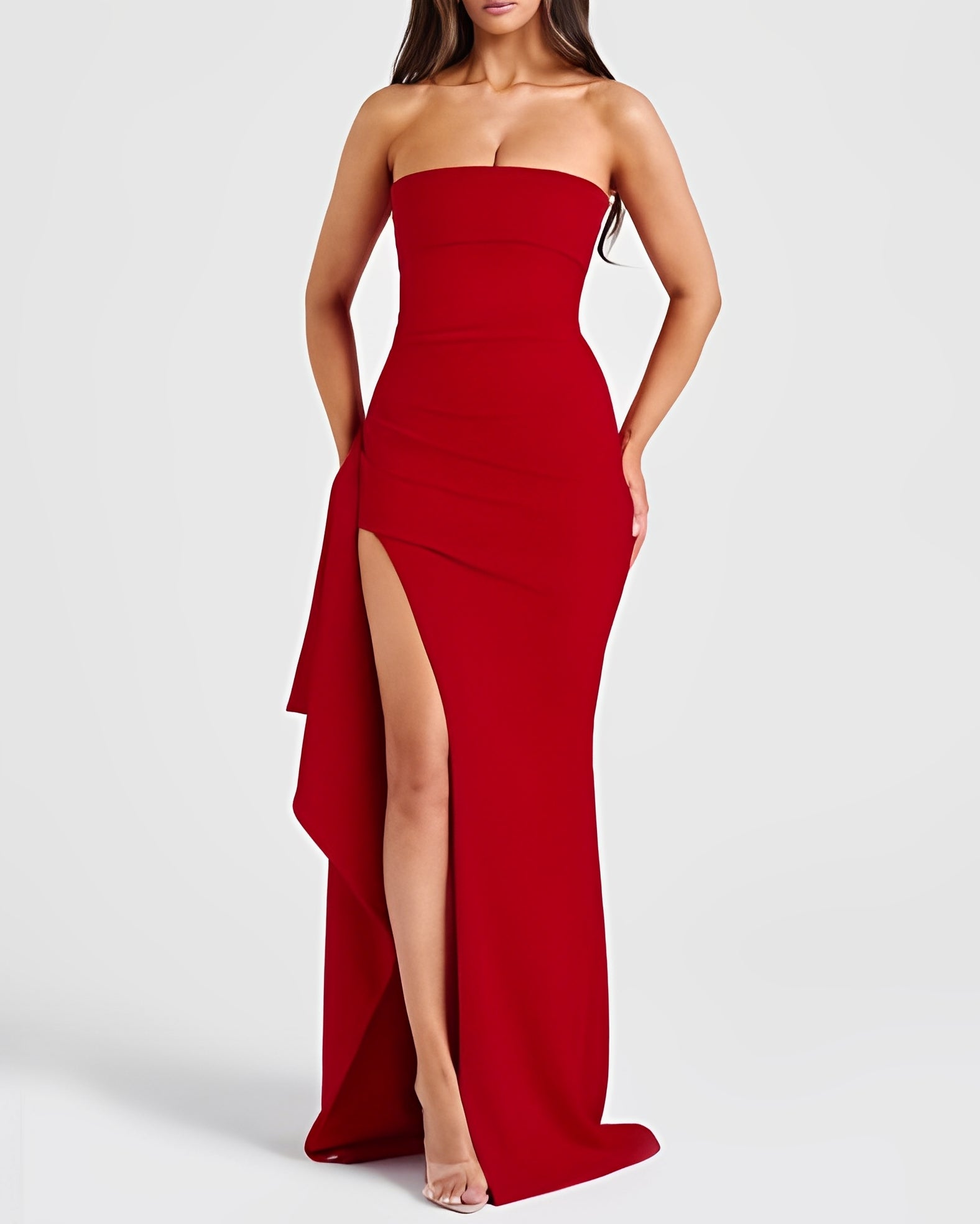 Imogen | Women's Strapless High Slit Evening Maxi Dress