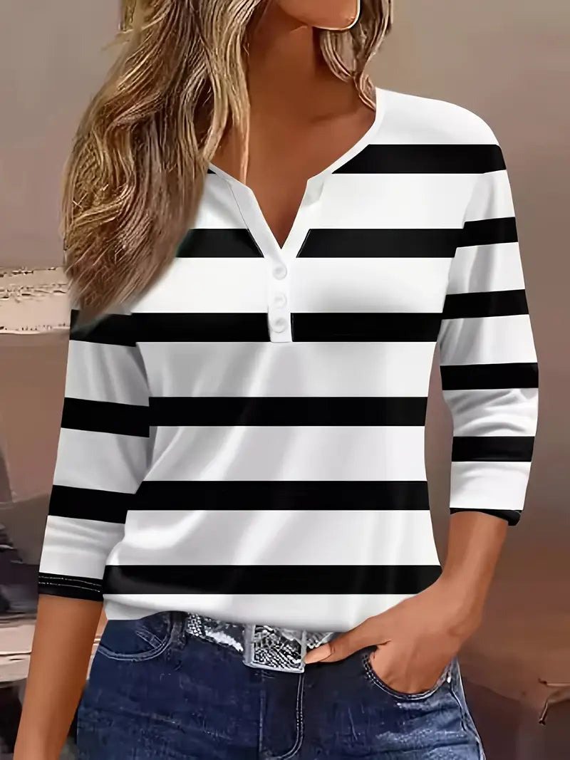 Grace & Jess | Jane Striped V-Neck Top