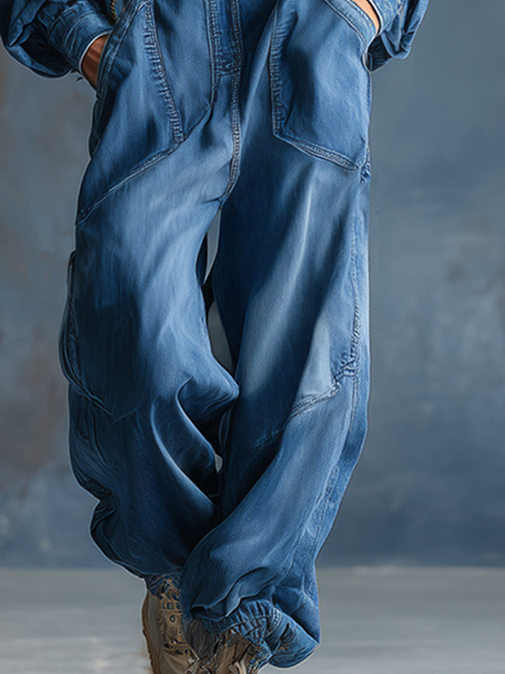 Delphine | Women's Denim Dungaree Jumpsuit