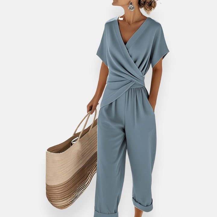 Ione | Women's Draped Wrap Jumpsuit