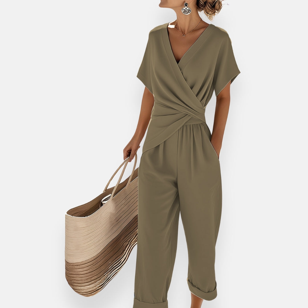 Ione | Women's Draped Wrap Jumpsuit