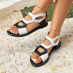 Cormac | Women's Two-Tone Cut-Out Flat Slide Sandals
