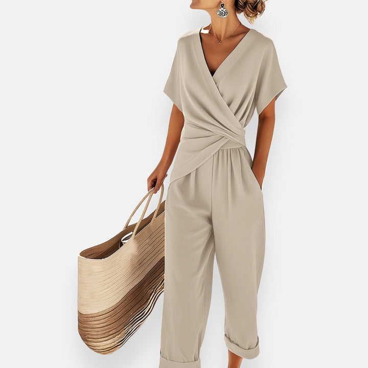 Ione | Women's Draped Wrap Jumpsuit