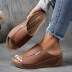 Mechtild | Women's Open Toe Wedge Support Slides