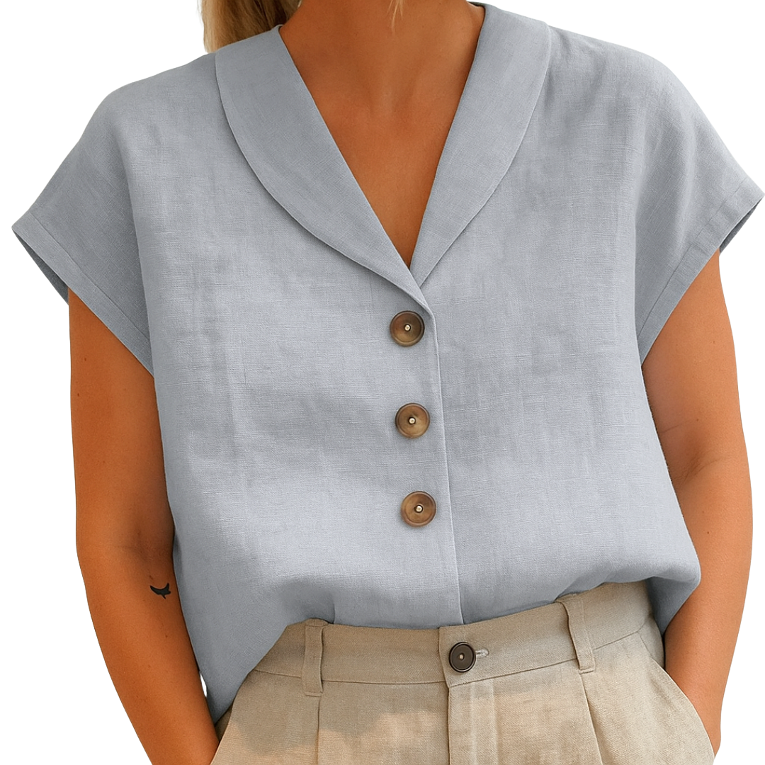 Mireya | Women's Button V-Neck Blouse Shirt