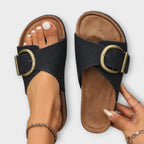 Dymphna | Women's Single Strap Buckle Footbed Slides