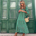Suki | Women's Geometric Print High-Low Beach Dress