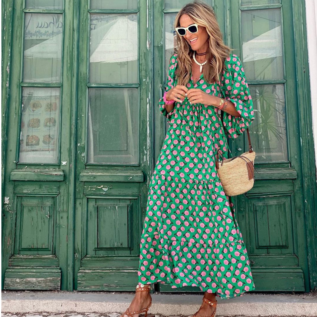 Suki | Women's Geometric Print High-Low Beach Dress