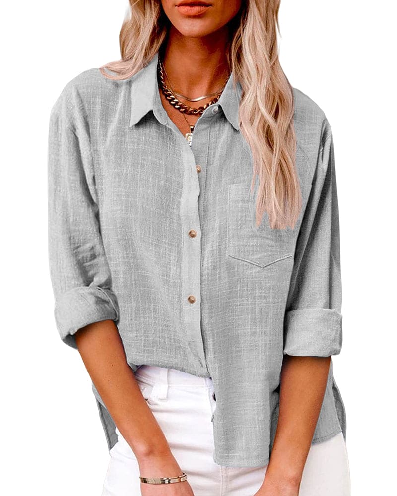 Frida | Women's Relaxed Fit Linen Button-Down Shirt