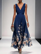 Raina | Women's Floral Chiffon Summer Maxi Dress