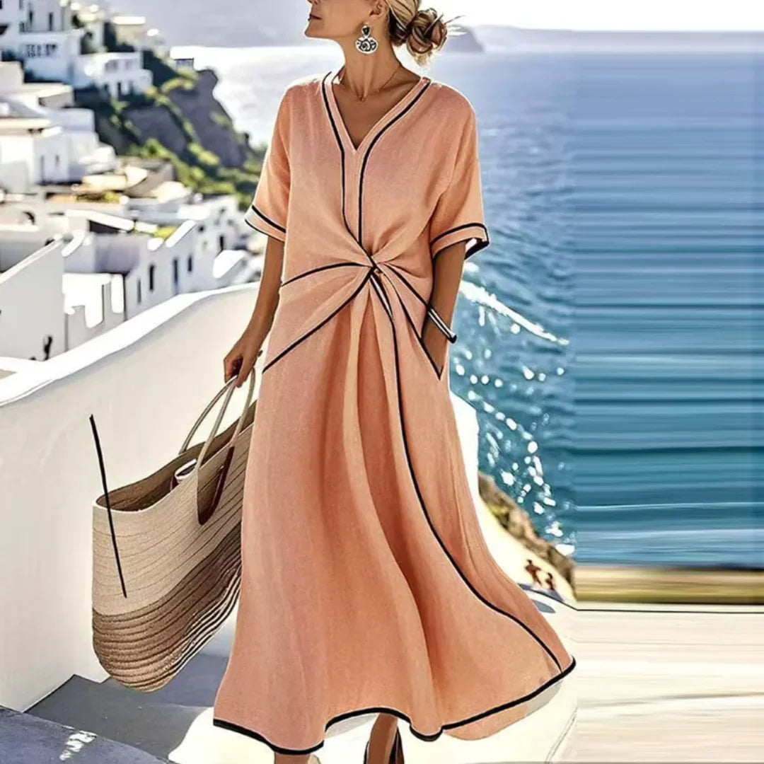 Cassia | Women's Flowing Wrap Midi Dress