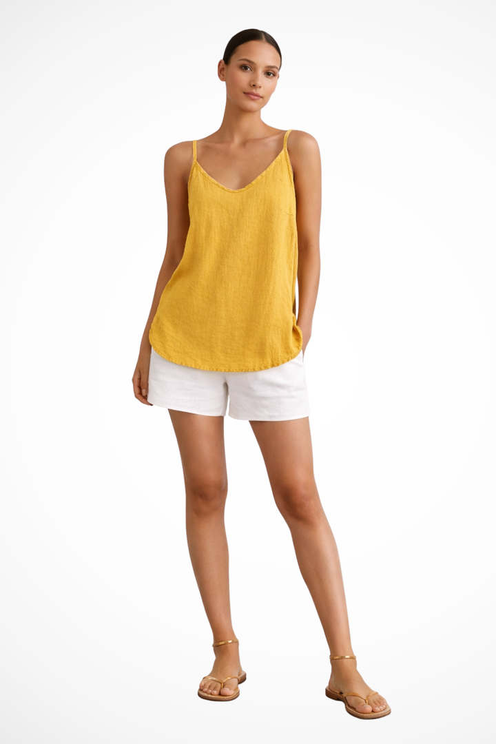 Mika | Women's Spaghetti Strap Linen Cami Top
