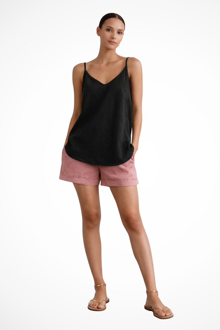 Mika | Women's Spaghetti Strap Linen Cami Top