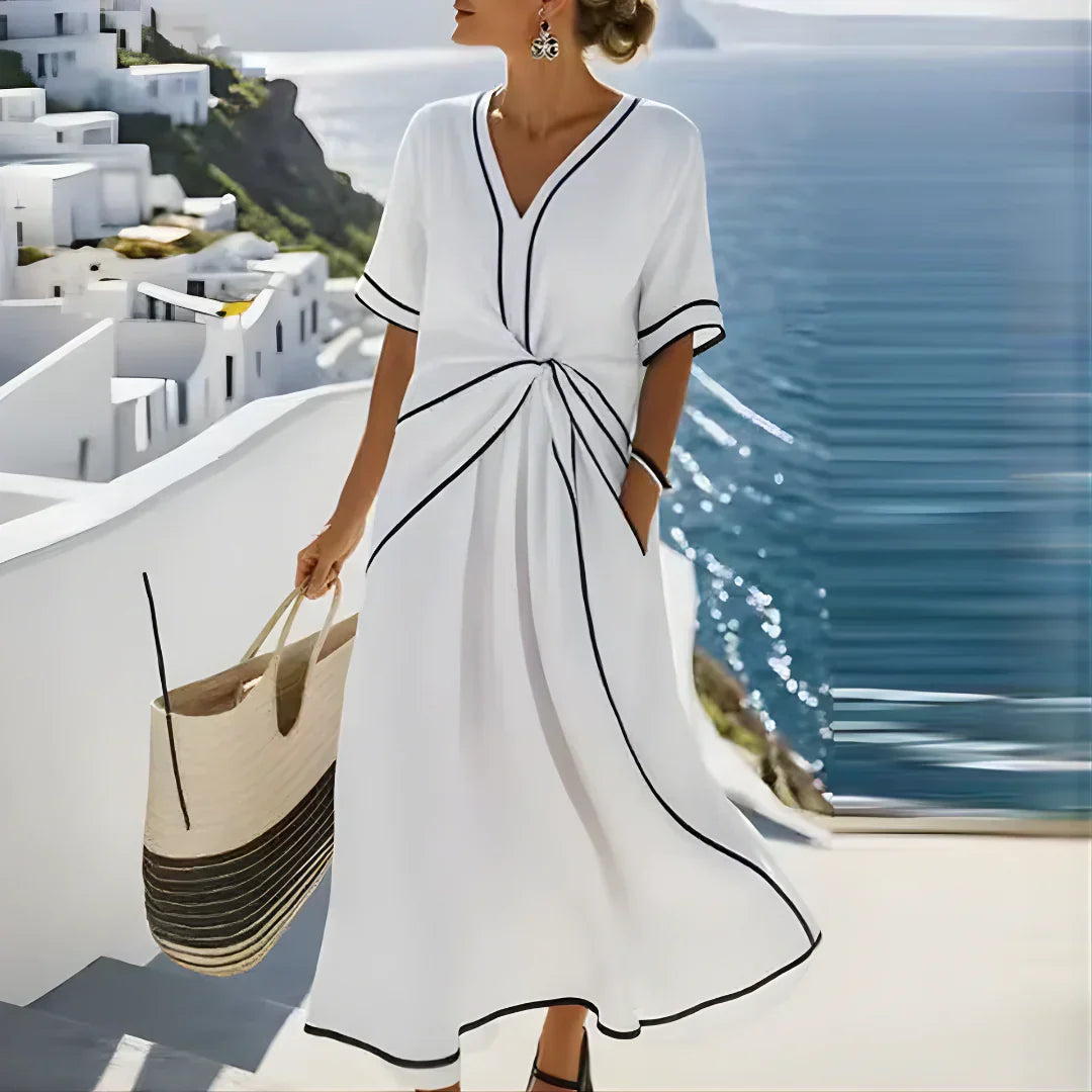 Cassia | Women's Flowing Wrap Midi Dress