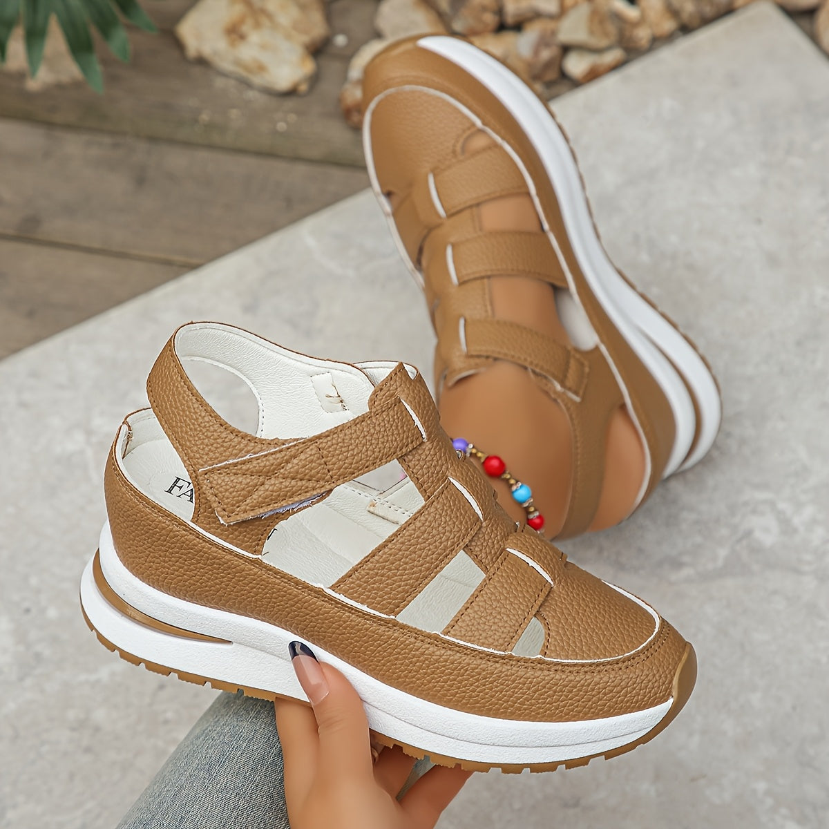 Ebba | Women's Cage Strap Velcro Platform Sport Sandals