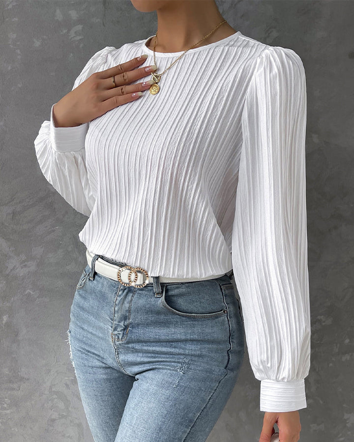 Grace & Jess | PLEATED LANTERN SLEEVE TOP FOR WOMEN