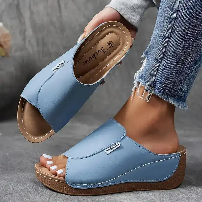 Mechtild | Women's Open Toe Wedge Support Slides