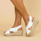 Gudrun | Women's Cross Strap Espadrille Wedge Sandals
