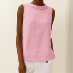 Maria | Women's Sleeveless Roll Collar Top