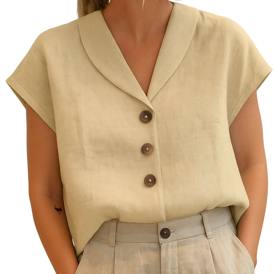 Mireya | Women's Button V-Neck Blouse Shirt