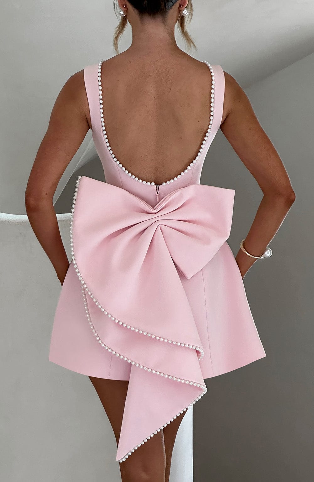 Catherine | Structured Bow Back Mini Dress