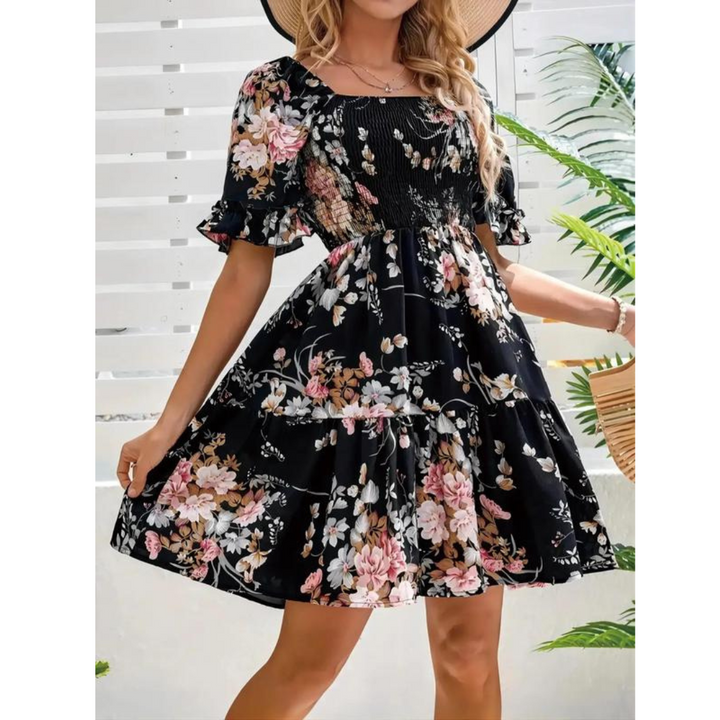 Grace & Jess | Vintage Floral Flounce Sleeve Summer Dress