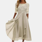 Rhonda | Women's Embroidered Midi Occasion Dress