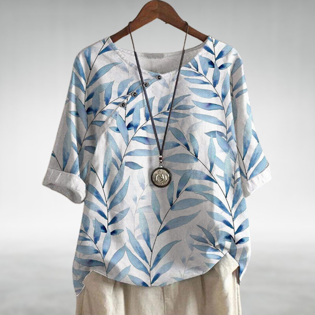 Avery | Women's Casual Floral Leaf Print Summer Shirt