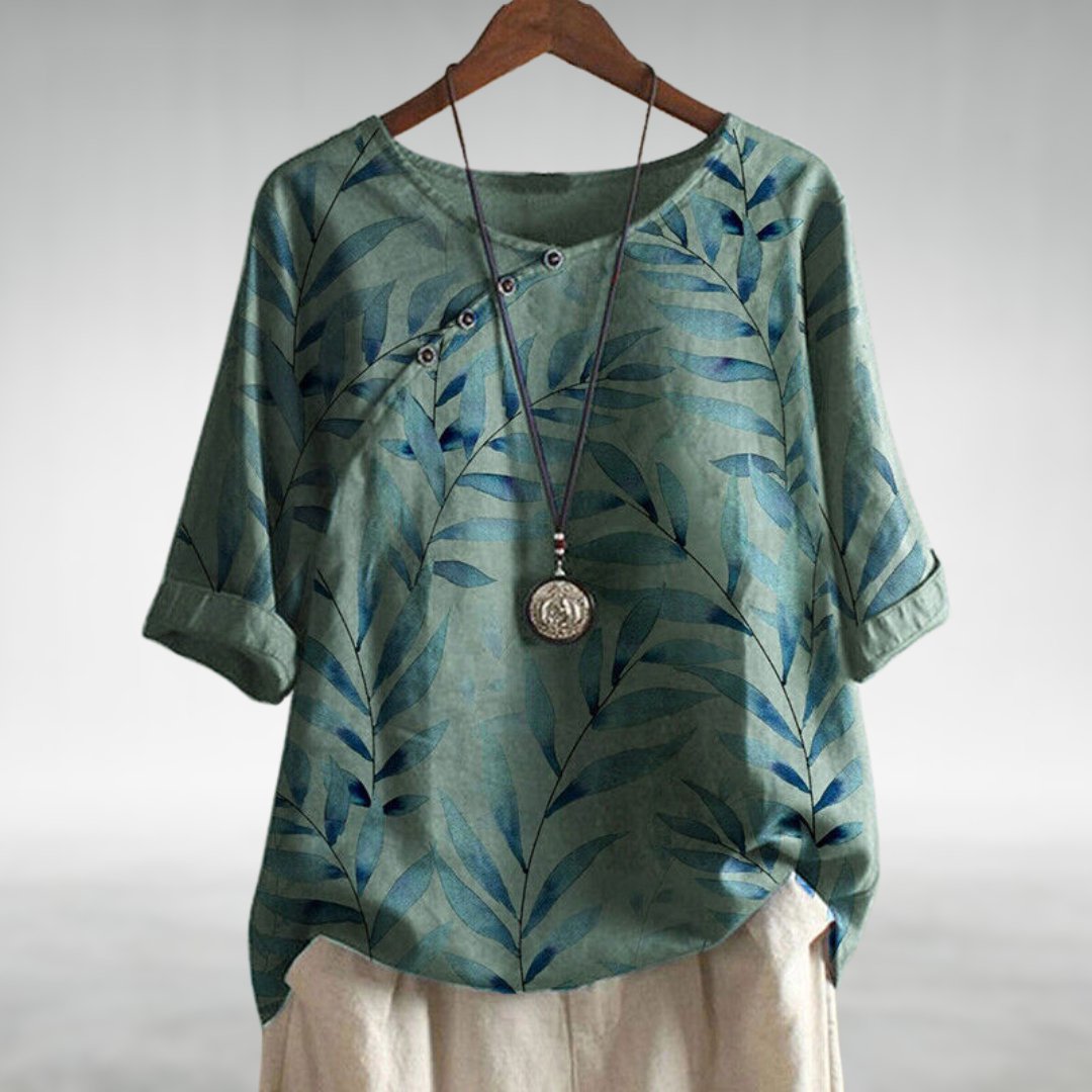 Avery | Women's Casual Floral Leaf Print Summer Shirt