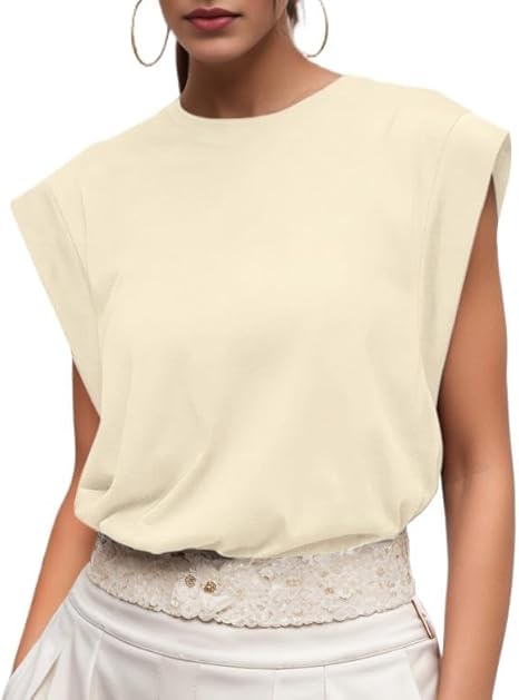 Ossian | Women's Cap Sleeve Crew Neck Relaxed Fit T-Shirt
