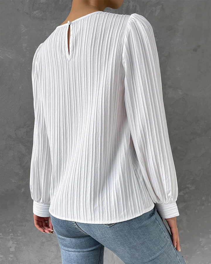 Grace & Jess | PLEATED LANTERN SLEEVE TOP FOR WOMEN
