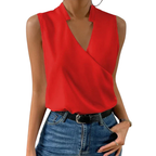 Kaia | Women's Sleeveless Wrap V-Neck Shirt