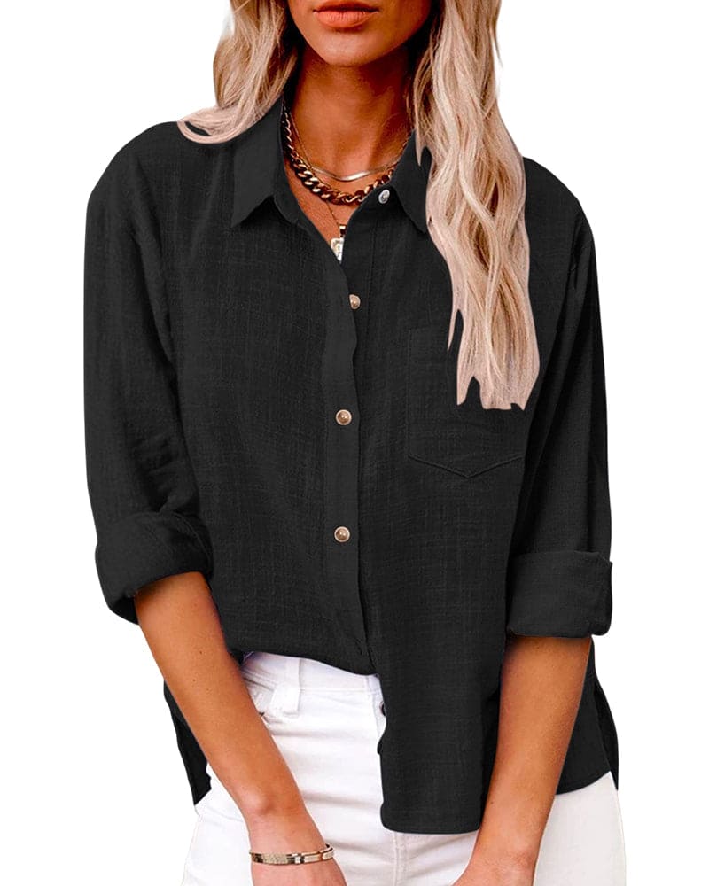 Frida | Women's Relaxed Fit Linen Button-Down Shirt