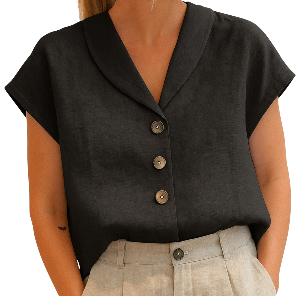 Mireya | Women's Button V-Neck Blouse Shirt