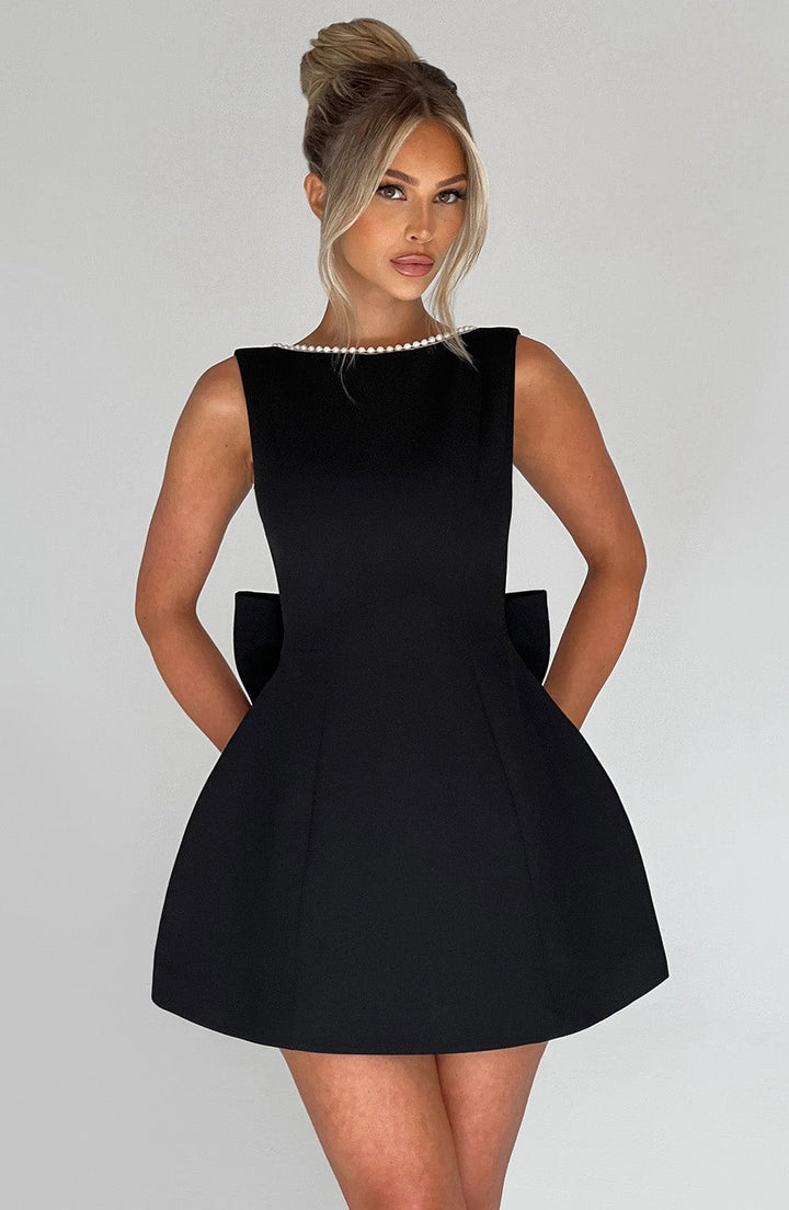 Catherine | Structured Bow Back Mini Dress