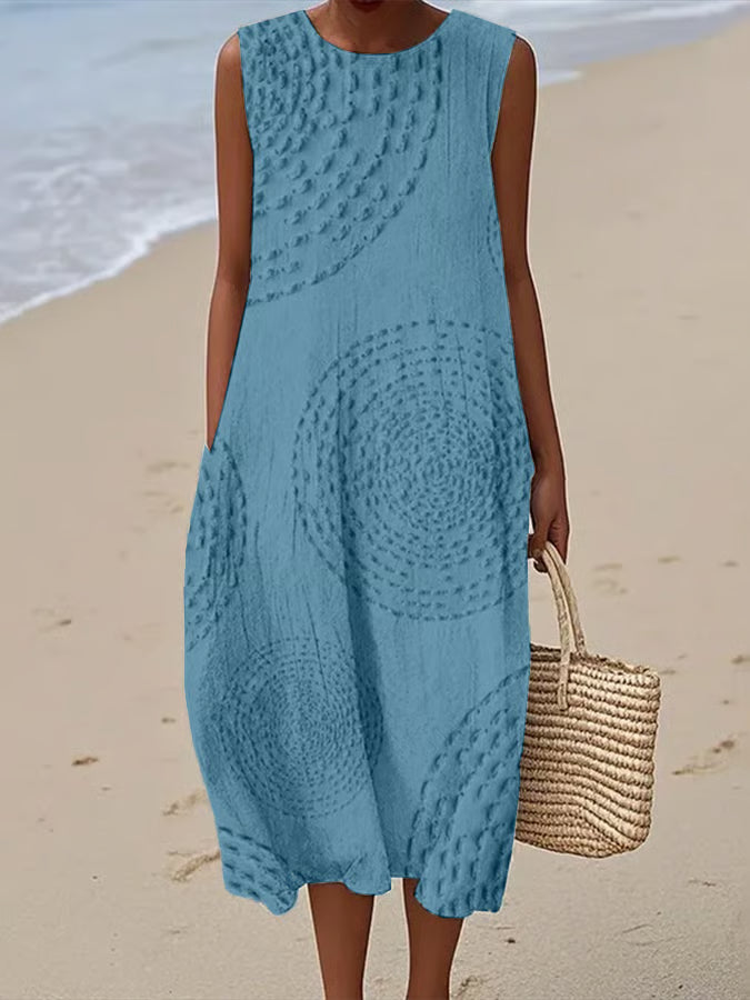 Cove | Women's Textured Sleeveless Beach Midi Dress
