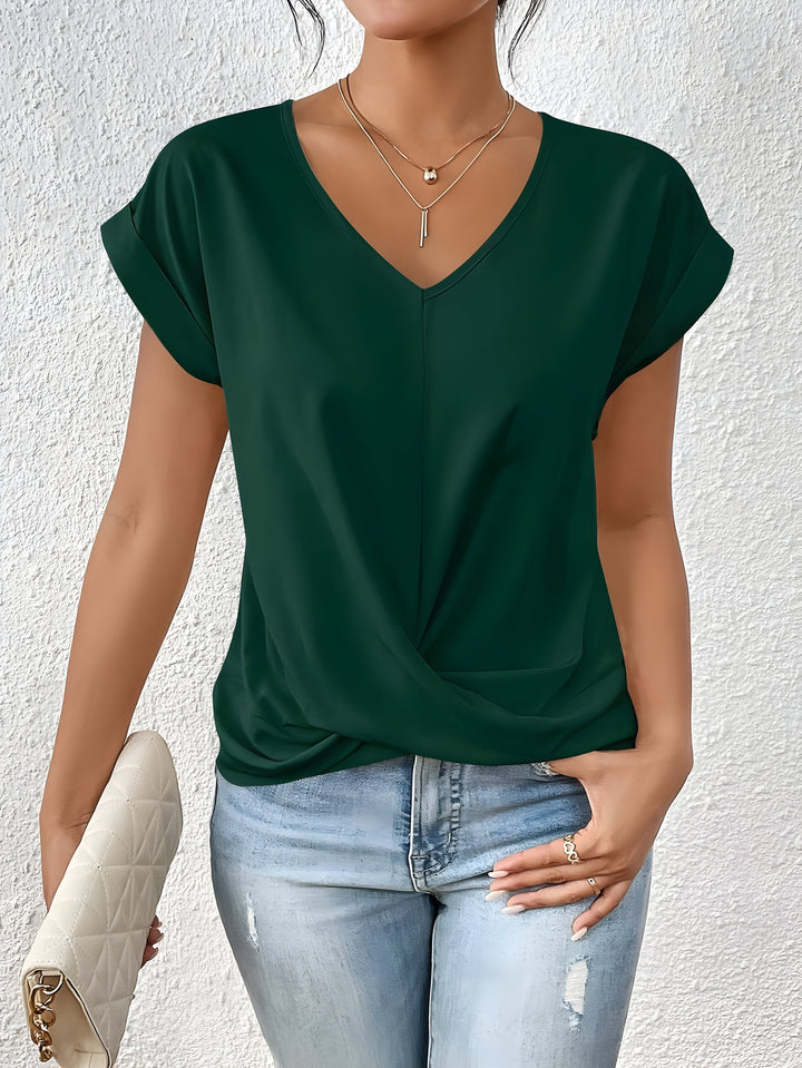 Grace & Jess | Twist Front V-Neck Top