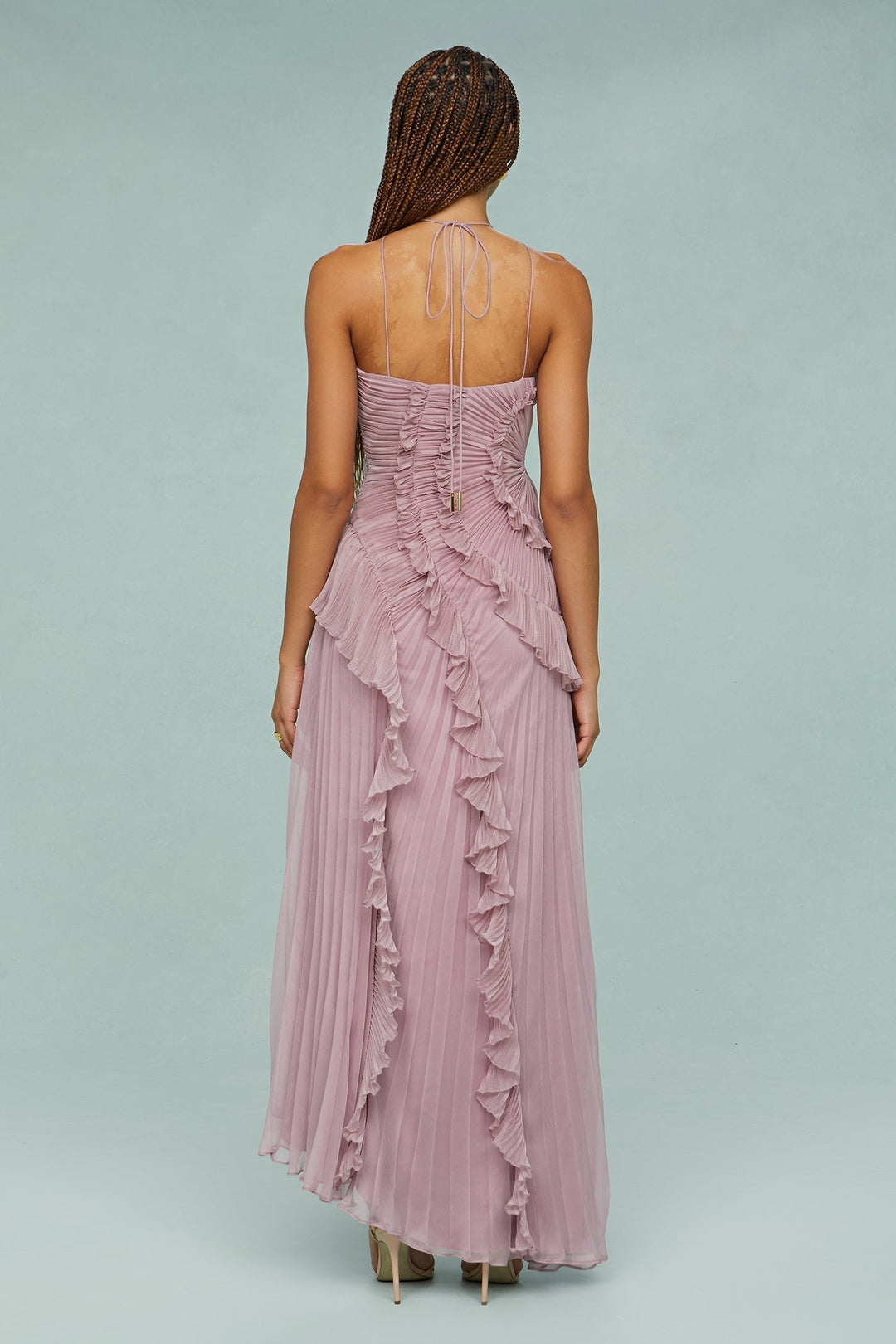 Perdita | Women's Halter Pleated Maxi Dress