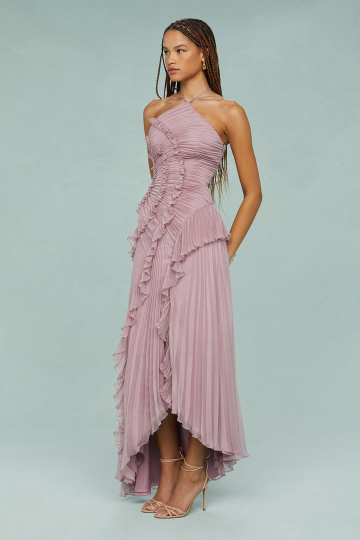 Perdita | Women's Halter Pleated Maxi Dress