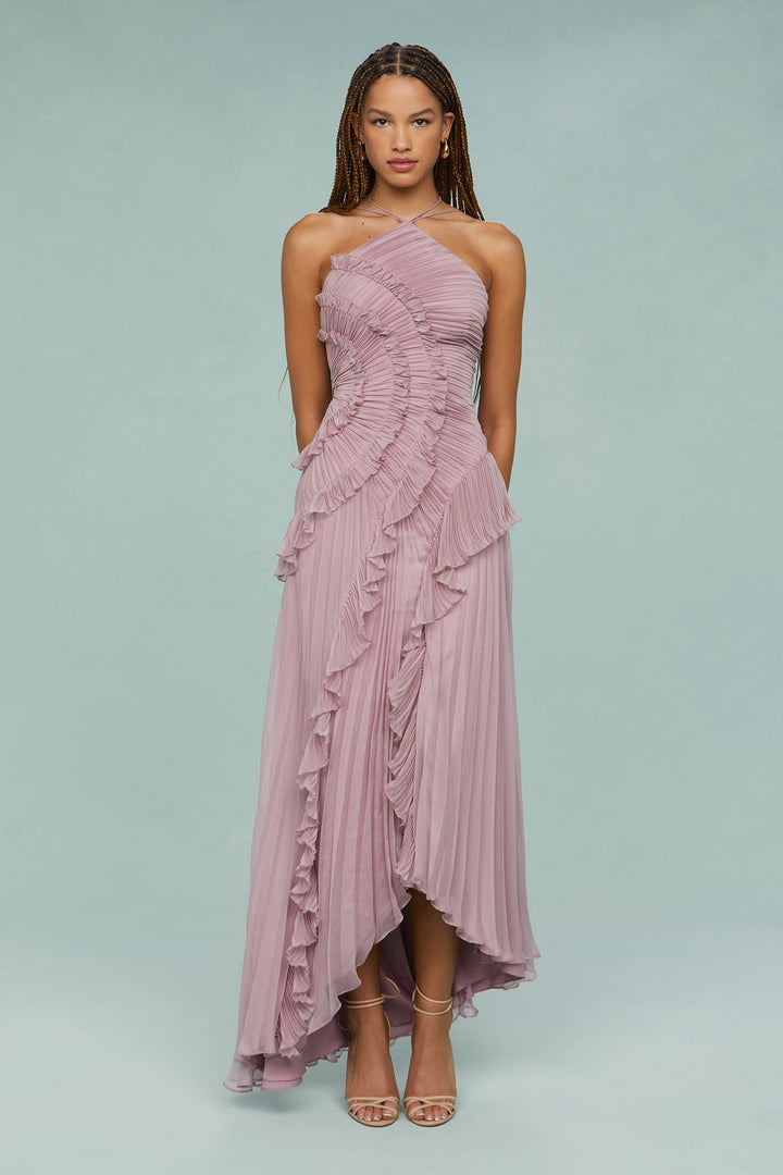 Perdita | Women's Halter Pleated Maxi Dress